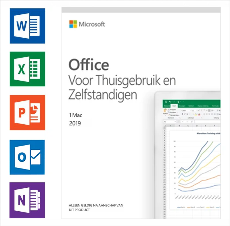 Microsoft Office 2019 voor Thuisgebruik en Zelfstandigen – 1 Mac